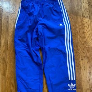 Womens blue lock up adidas joggers